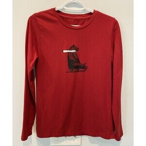 Columbia Shirt Unisex Size SP Red Long Sleeve Graphic Shirt